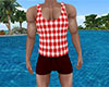 Red Tank Shorts Plaid M