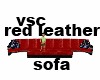 vsc red leather sofa