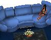 blue sofa  with poses