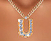 U Letter Gold Necklace