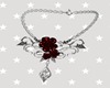 red flower necklace