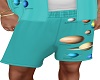 planet shorts teal m