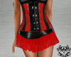 Leather Corset red lace