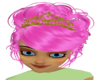 pink hair + gold crown