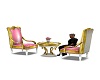 Gold and pink tea chairs