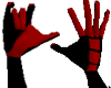 ! red / black gloves