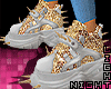 !N White/Gold Sneaker