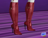 Leather Boots Red