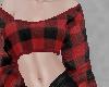 A~ Red Plaid Crop Sweate