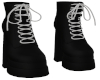 Blk Boots White Laces