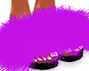 + Purple Faux Fur Slides