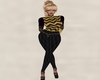Blk leggin/Gold Chev Top