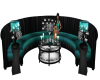 black and teal club seat