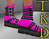Hot Pink Spiked Boots