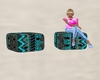 2 Dice Seats - Boho Turq