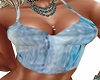 Blue Abstract Halter Top