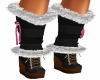 Black/Pink Fur Boots