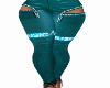 teal leather music pants