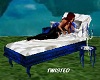 Blue Rose Couple Chaise