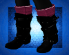 Black boots Pink warmers