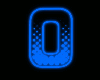Blue O Neon Letter