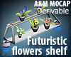 Futuristic flowers shelf