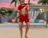 A^ Bad Boy Red Shorts