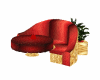 sofa rojo y dorado
