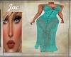 J~ LACE TEAL BANDED GOWN