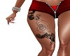 lace&rose leg tattoo