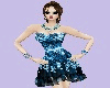 Floral Blue Short Dress
