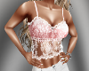 Lace Cami Wht/Pink 