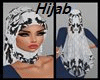 white blk.wedding hijab
