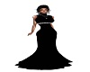 black gown with silver b