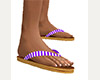 Purple White Flip Flops