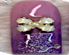 Purple Bow Short Nails