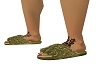 Camo fur slippers