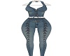 Blue Jeans Pants Set