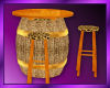 Barrel Table with Stools
