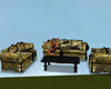 gold flowers sofa blk tr