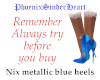Nix metallic blue heels