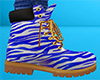 Blue White Stripe Work Boots (M)