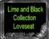 Black & Lime Loveseat