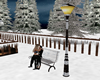 Winter bench kiss