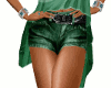 Green Jean Shorts
