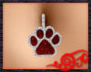 Red Paw Belly Ring