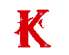 Letter K Red Sticker
