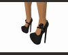 Black bow heels