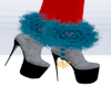 Grey/Teal fur ankle boot