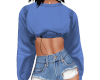 Blue Elastic Crop
